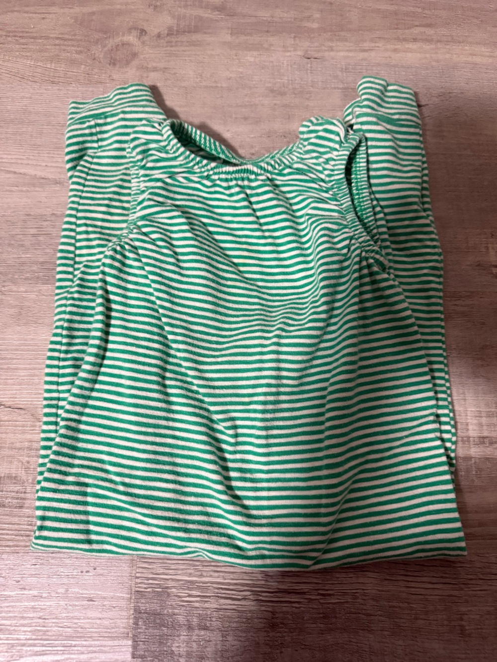 Cat & Jack Green and White Striped One-Piece Bodysuit